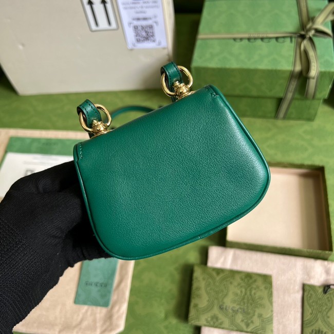 Gucci mini Blondie card case wallet 698635 Emerald green