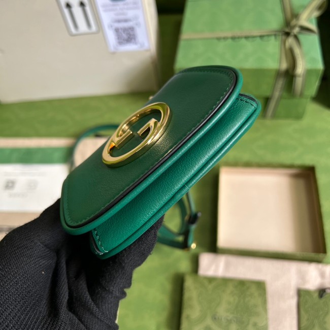 Gucci mini Blondie card case wallet 698635 Emerald green