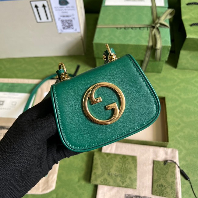 Gucci mini Blondie card case wallet 698635 Emerald green