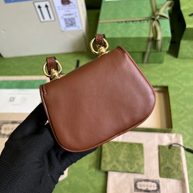 Gucci mini Blondie card case wallet 698635 brown