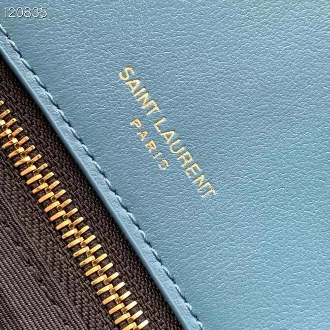 SAINT LAURENT NIKI MEDIUM CHAIN BAG IN RAFFIA 498894 Blue