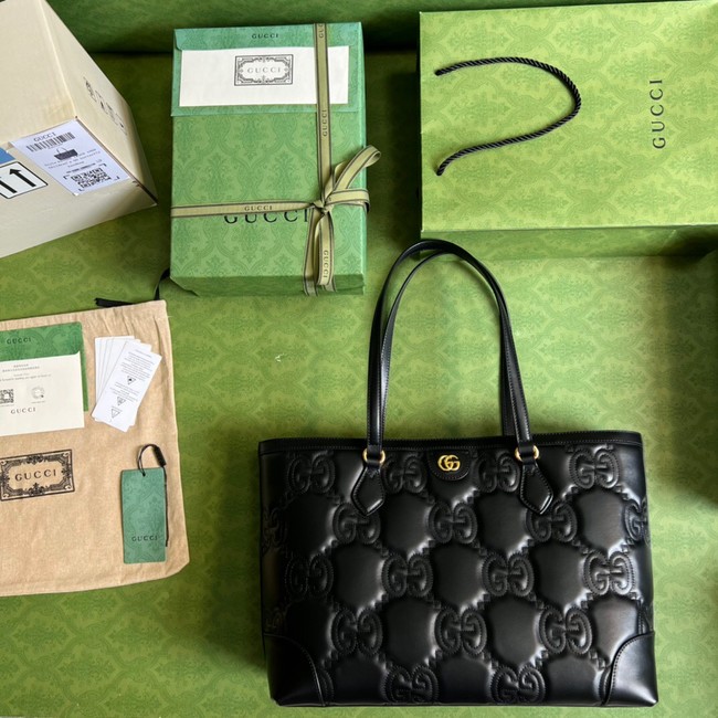 Gucci GG Matelasse leather medium tote 631685 black