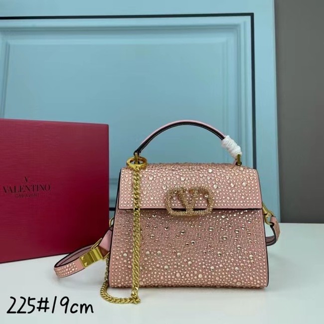 VALENTINO GARAVANI VSLING Shiny diamond Mini totebag XW2B1G9 pink&gold-Tone Metal