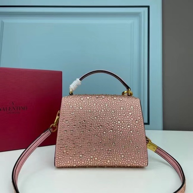 VALENTINO GARAVANI VSLING Shiny diamond Mini totebag XW2B1G9 pink&gold-Tone Metal