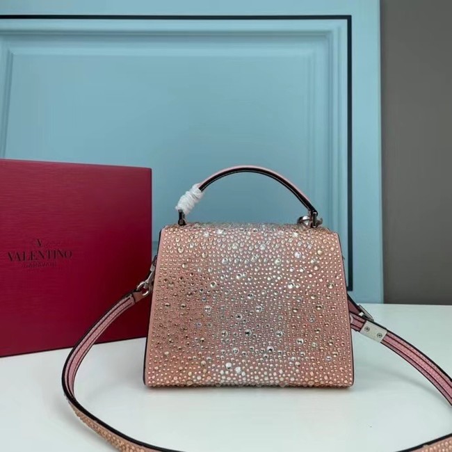 VALENTINO GARAVANI VSLING Shiny diamond Mini totebag XW2B1G9 pink&silver-Tone Metal