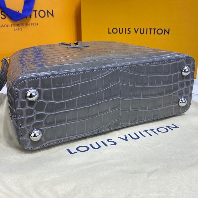 Louis Vuitton crocodile skin CAPUCINES BB M81190 dark gray
