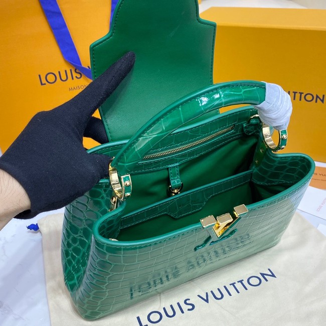 Louis Vuitton crocodile skin CAPUCINES BB M81190 green