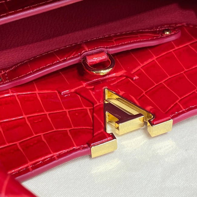 Louis Vuitton crocodile skin CAPUCINES BB M81190 red