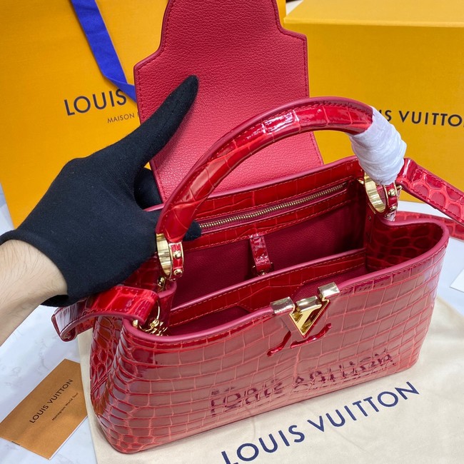 Louis Vuitton crocodile skin CAPUCINES BB M81190 red