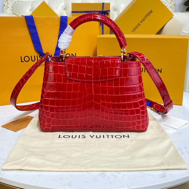 Louis Vuitton crocodile skin CAPUCINES BB M81190 red