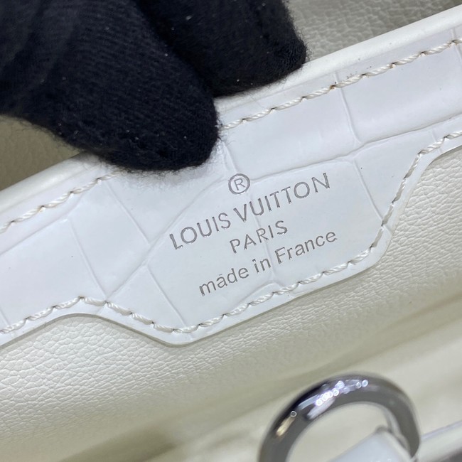 Louis Vuitton crocodile skin CAPUCINES BB M81190 white