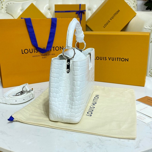 Louis Vuitton crocodile skin CAPUCINES BB M81190 white