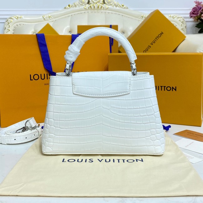 Louis Vuitton crocodile skin CAPUCINES BB M81190 white