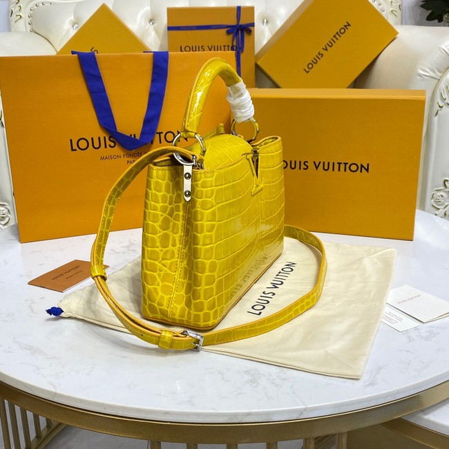 Louis Vuitton crocodile skin CAPUCINES BB M81190 yellow