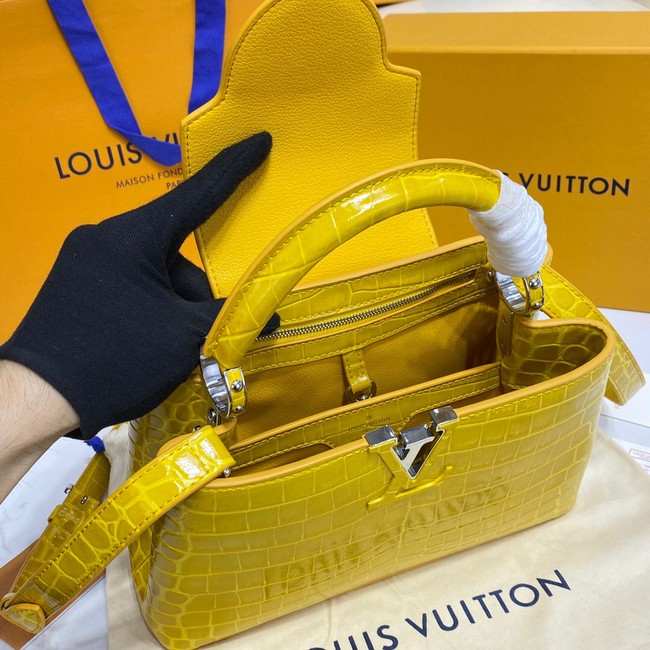 Louis Vuitton crocodile skin CAPUCINES BB M81190 yellow