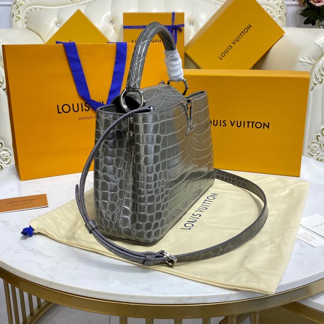 Louis Vuitton crocodile skin CAPUCINES M48866 dark gray