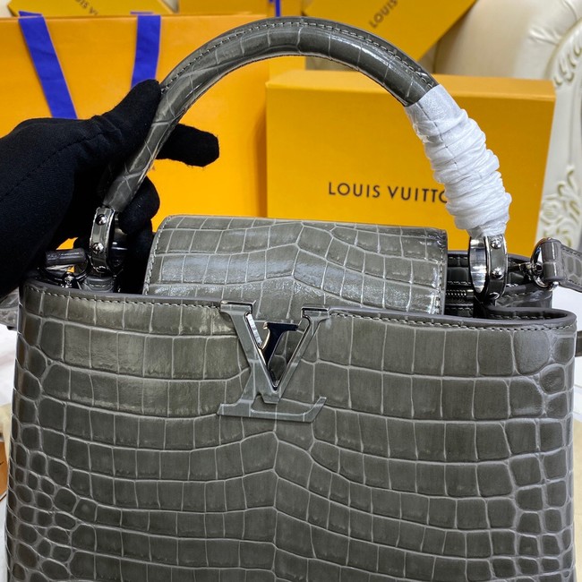 Louis Vuitton crocodile skin CAPUCINES M48866 dark gray