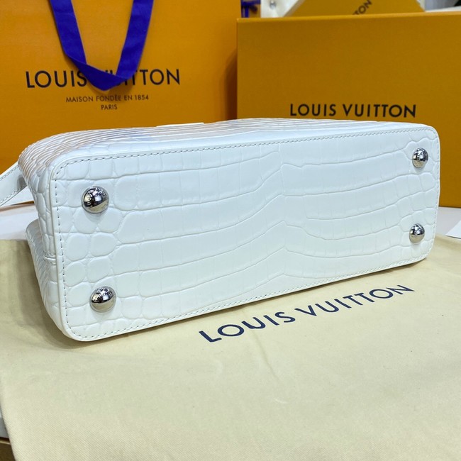Louis Vuitton crocodile skin CAPUCINES M48866 white