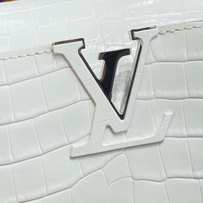 Louis Vuitton crocodile skin CAPUCINES M48866 white