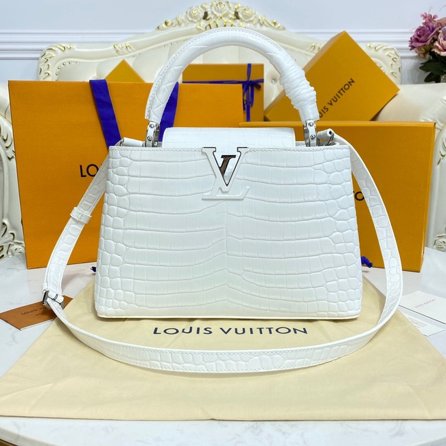 Louis Vuitton crocodile skin CAPUCINES M48866 white