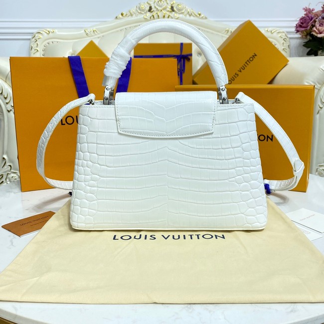 Louis Vuitton crocodile skin CAPUCINES M48866 white