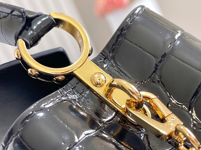 Louis Vuitton crocodile skin CAPUCINES MINI M81190 black