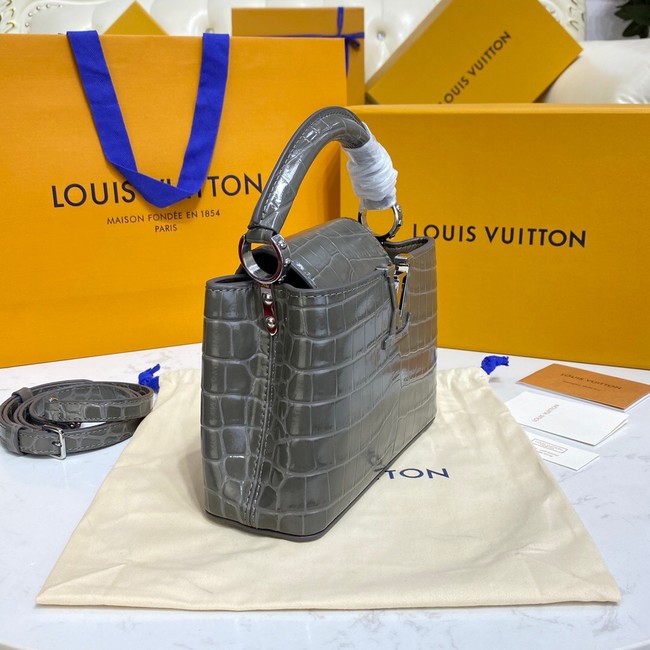 Louis Vuitton crocodile skin CAPUCINES MINI M81190 dark gray