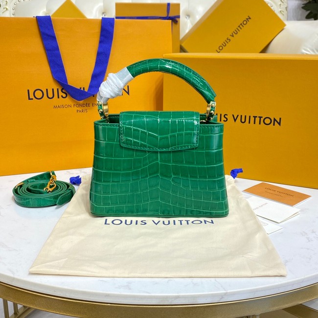 Louis Vuitton crocodile skin CAPUCINES MINI M81190 green