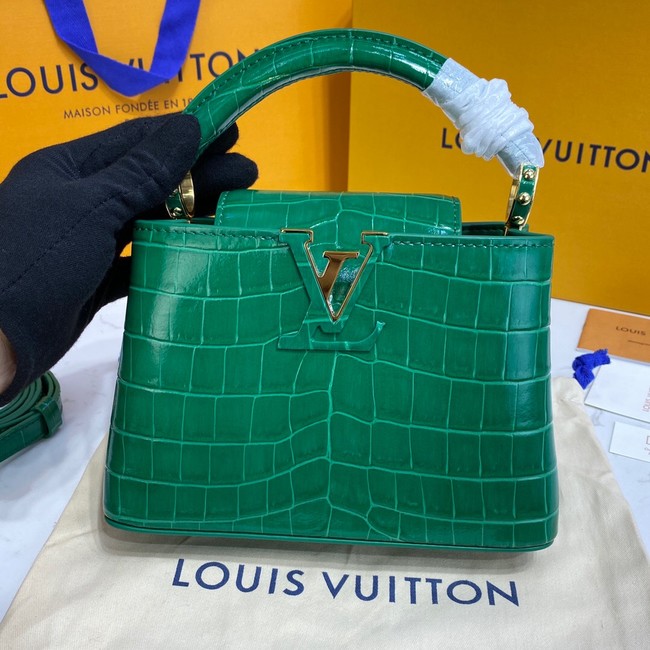 Louis Vuitton crocodile skin CAPUCINES MINI M81190 green