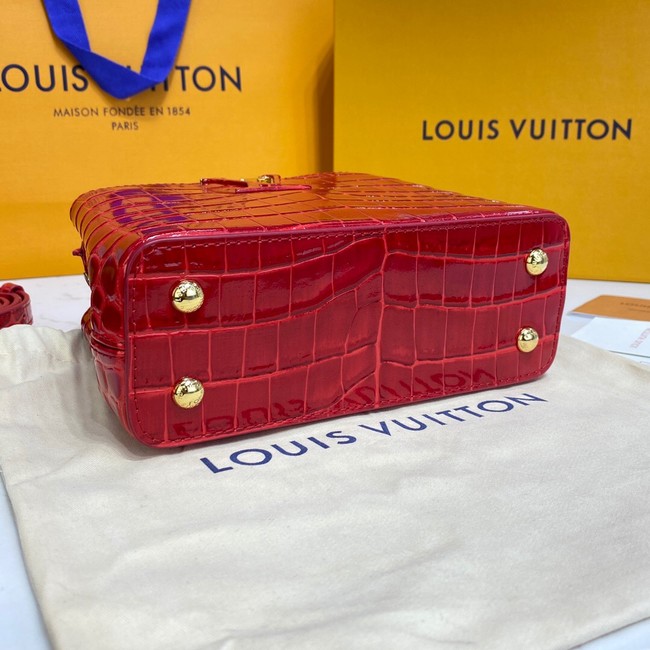 Louis Vuitton crocodile skin CAPUCINES MINI M81190 red