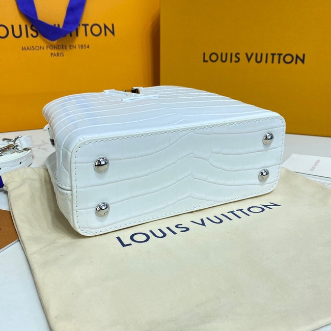 Louis Vuitton crocodile skin CAPUCINES MINI M81190 white