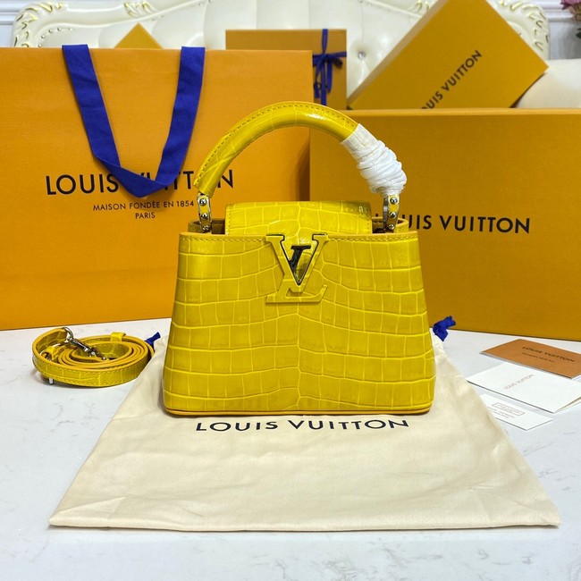 Louis Vuitton crocodile skin CAPUCINES MINI M81190 yellow