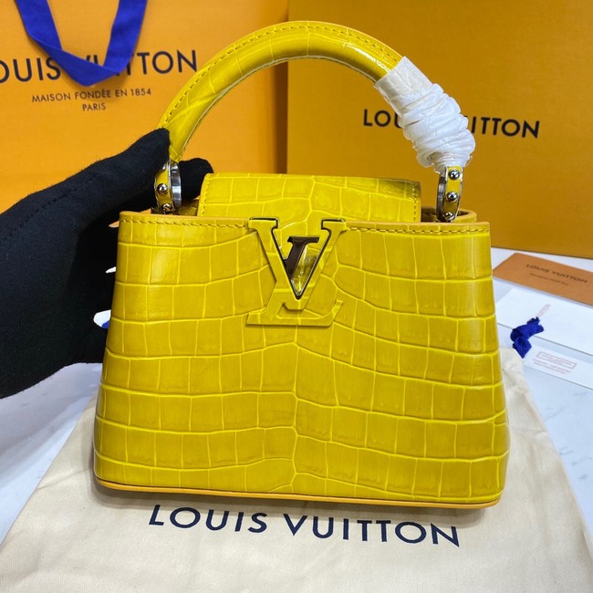 Louis Vuitton crocodile skin CAPUCINES MINI M81190 yellow