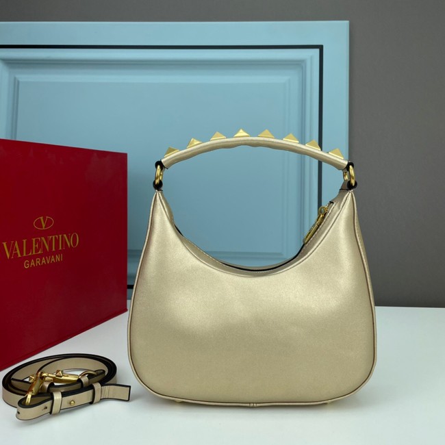 VALENTINO GARAVANI STUD SIGN Calf Leather Hobo bag 1W2B0K69 gold