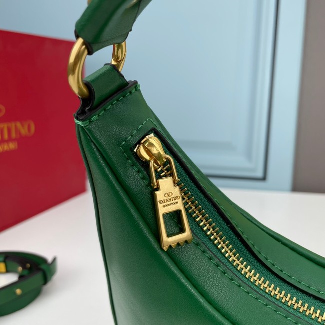 VALENTINO GARAVANI STUD SIGN Calf Leather Hobo bag 1W2B0K69 green