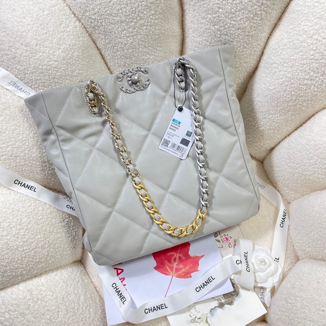 CHANEL 19 SHOPPING BAG AS3519 light gray