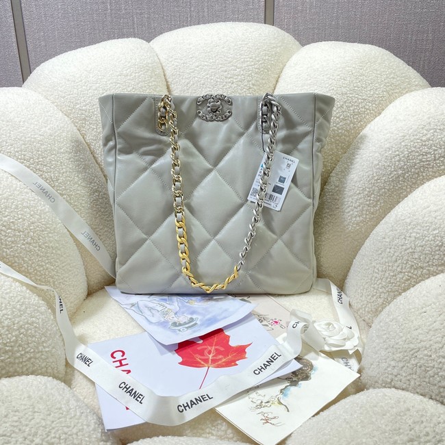 CHANEL 19 SHOPPING BAG AS3519 light gray