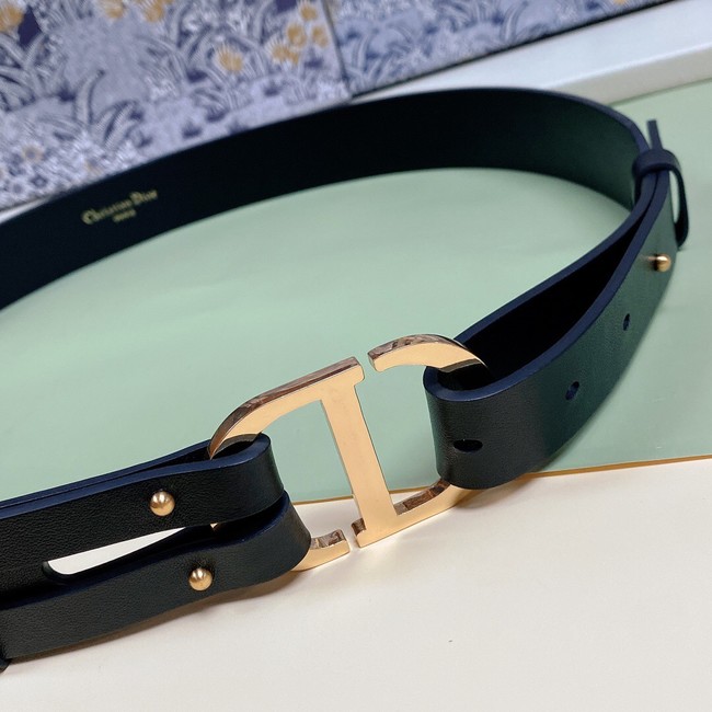 DIOR 30 MONTAIGNE BELT Black Smooth Calfskin 30 MM B0305UVW