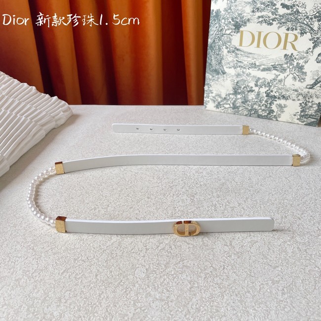 DIOR CARO PEARLS 15 MM BELT Calfskin 0286UW