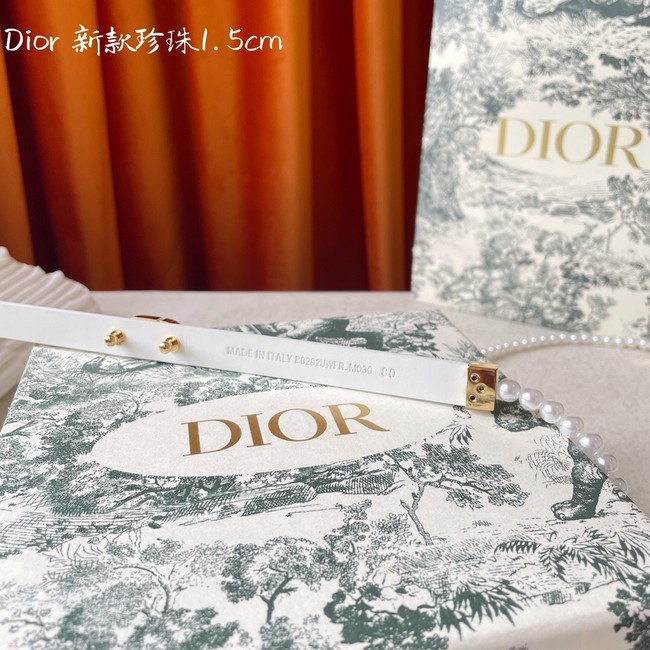 DIOR CARO PEARLS 15 MM BELT Calfskin 0286UW