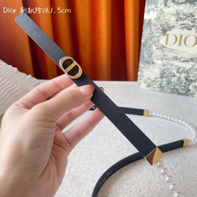 DIOR CARO PEARLS 15 MM BELT Calfskin 0287UW