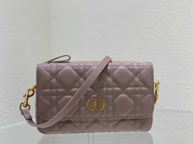 DIOR CARO POUCH WITH CHAIN Supple Cannage Calfskin S5125UWH Blush