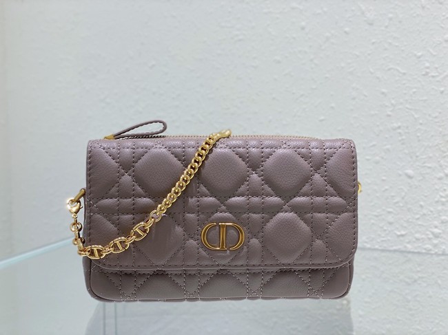 DIOR CARO POUCH WITH CHAIN Supple Cannage Calfskin S5125UWH Blush