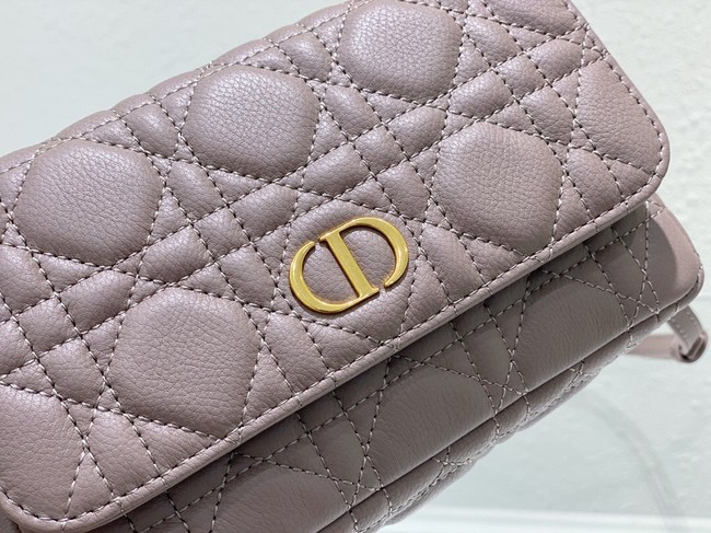 DIOR CARO POUCH WITH CHAIN Supple Cannage Calfskin S5125UWH Blush