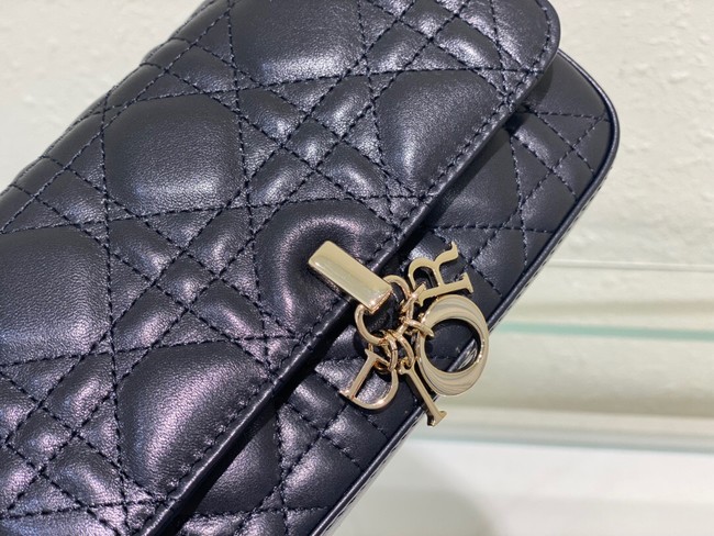 LADY DIOR PHONE POUCH Cannage Lambskin S0977O black