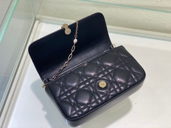 LADY DIOR PHONE POUCH Cannage Lambskin S0977O black