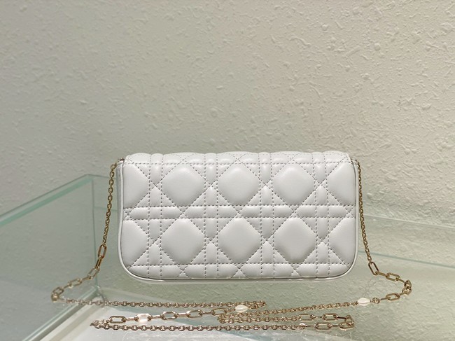 LADY DIOR PHONE POUCH Cannage Lambskin S0977O white