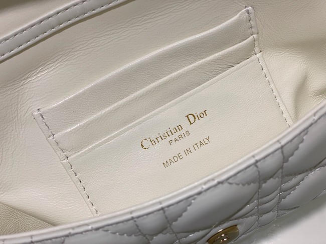 LADY DIOR PHONE POUCH Cannage Lambskin S0977O white