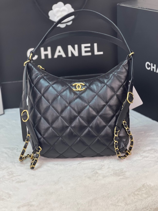 Chanel Lambskin Backpack AS3487 black