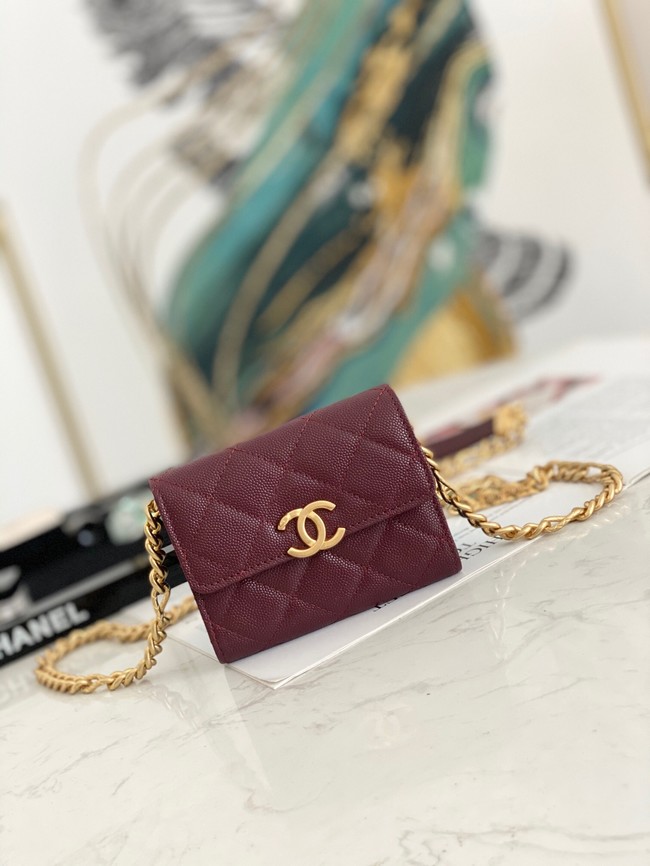 CHANEL CLUTCH WITH CHAIN 81156 Burgundy